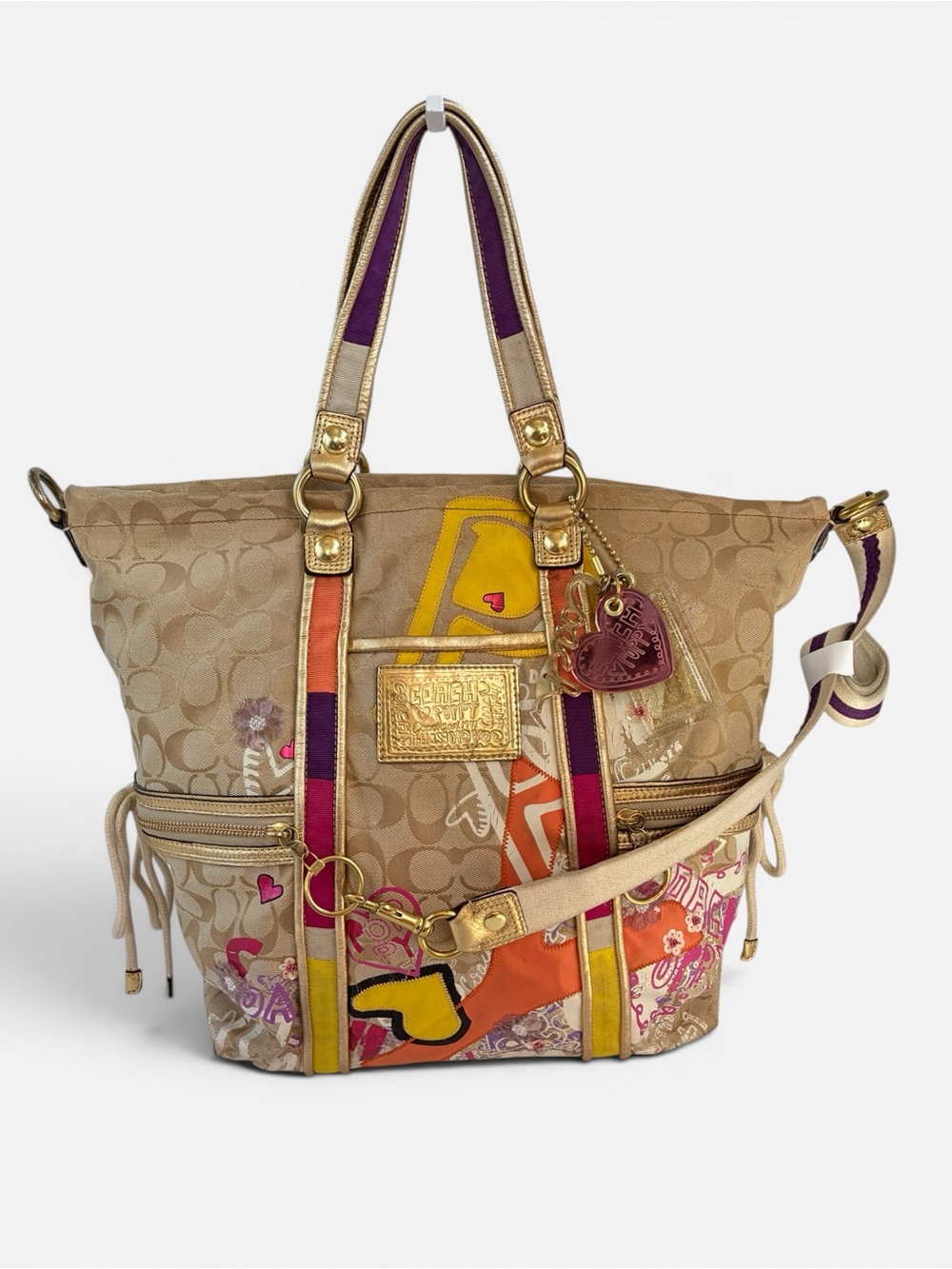 Coach Poppy Signature Dome Satchel Multicolor Y2K Limited Edition Bag